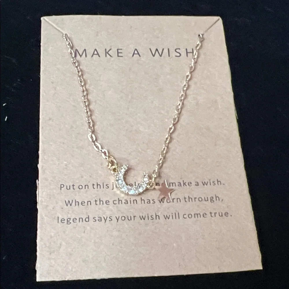 Gold Moon and Star Necklace - Picture 1 of 4